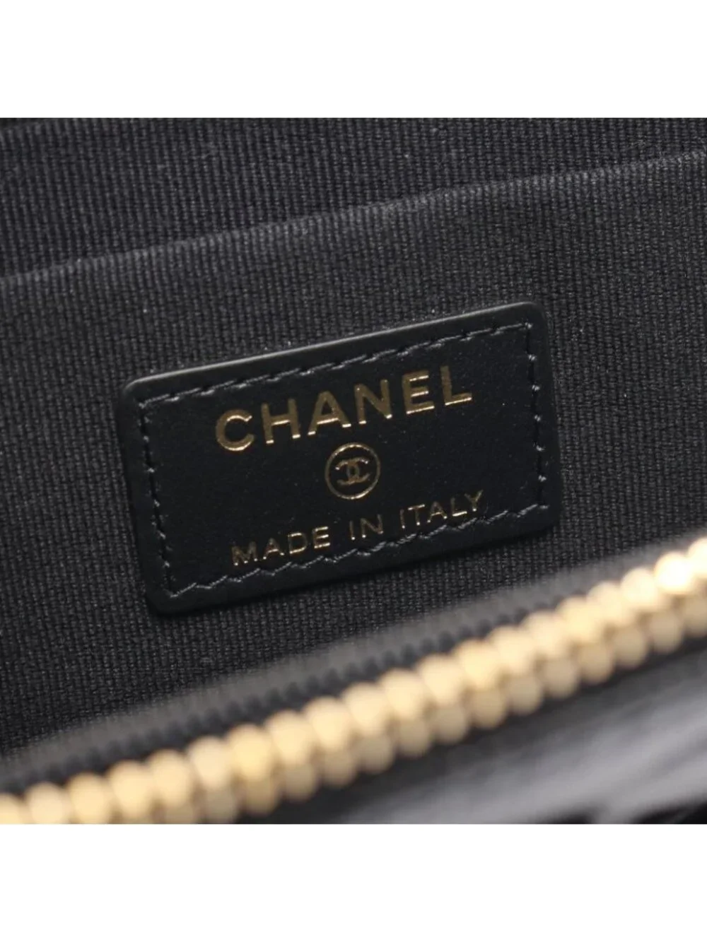 Chanel Clutch Quilted Wallet Black Caviar Leather Chain